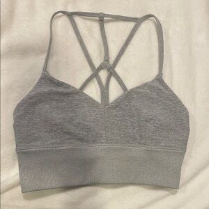 ALO Yoga Heather Gray Strappy Seamless Bralette